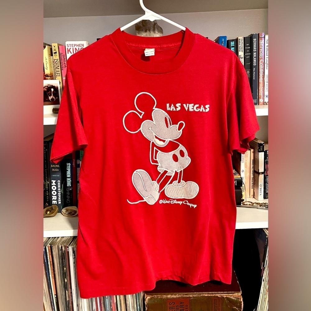 Disney Sherry Screen Stars Vintage 1980 Embroidered Mickey Mouse T-Shirt USA EUC